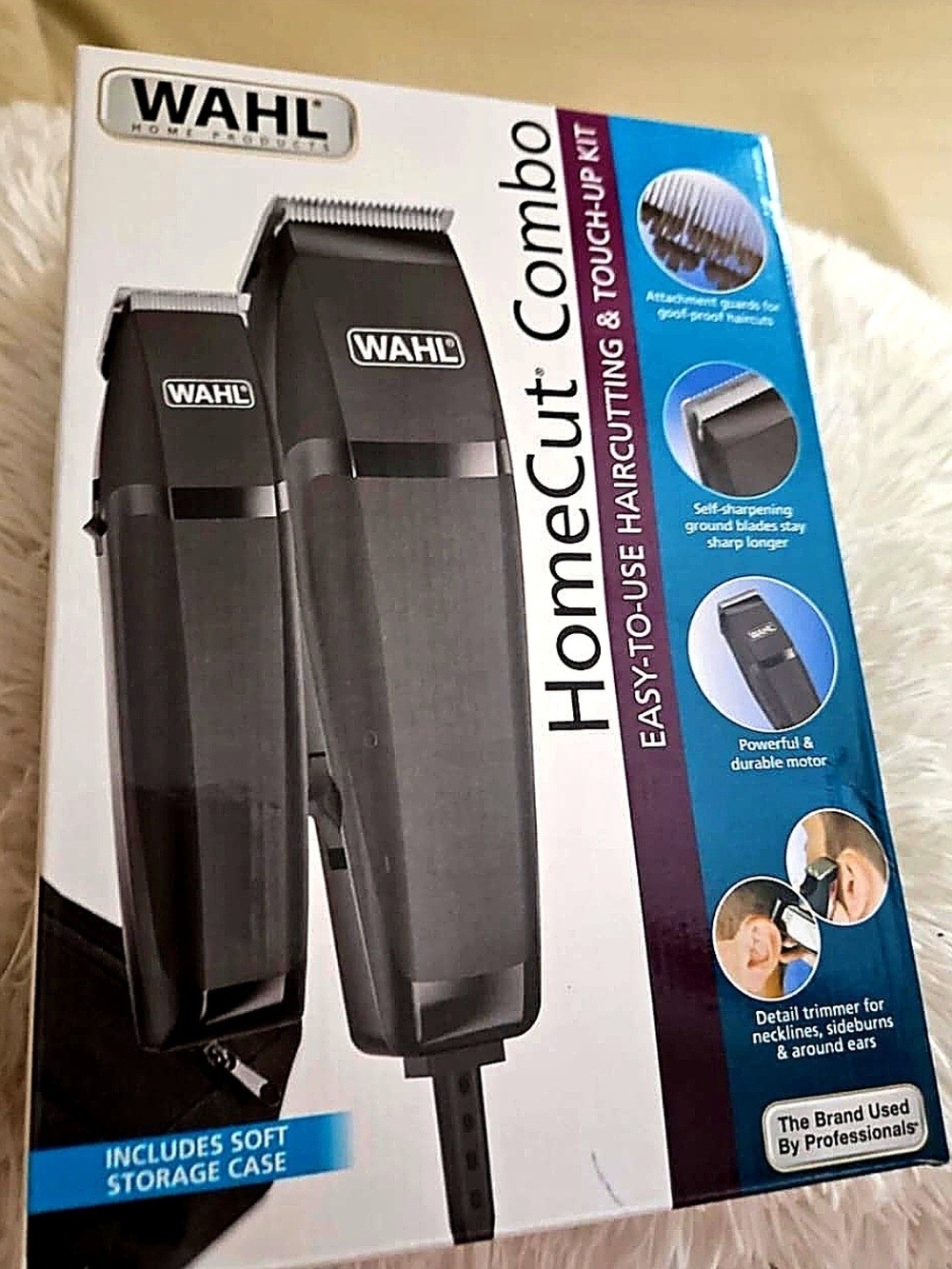 WAHL HomeCut Haircutting & Touch-Up Kit Clipper,Trimmer 10 Guards Storage Case
